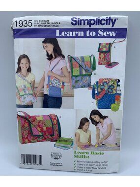 Simplicity Patchwork Quilting Bags Sewing Pattern 1935 - Uncut